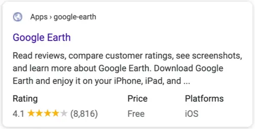 example of a rich result