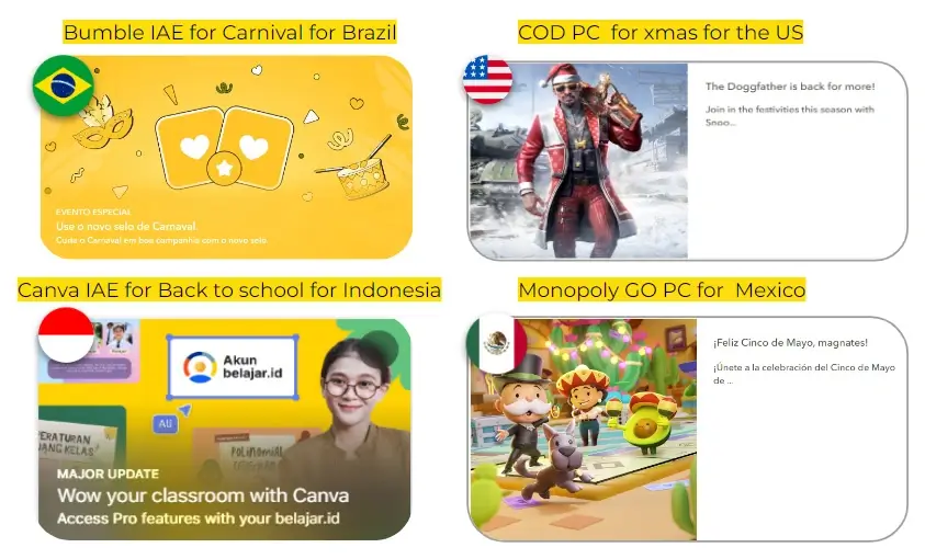 Customize In-App events and promotional content