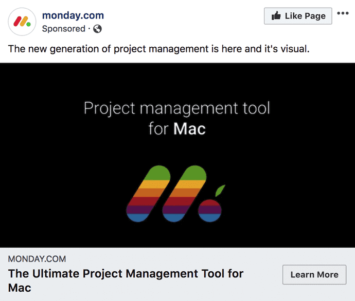 monday facebook ad