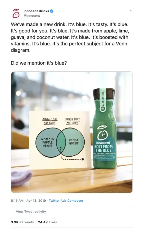 Innocent Drinks’ playful and whimsical tone of voice