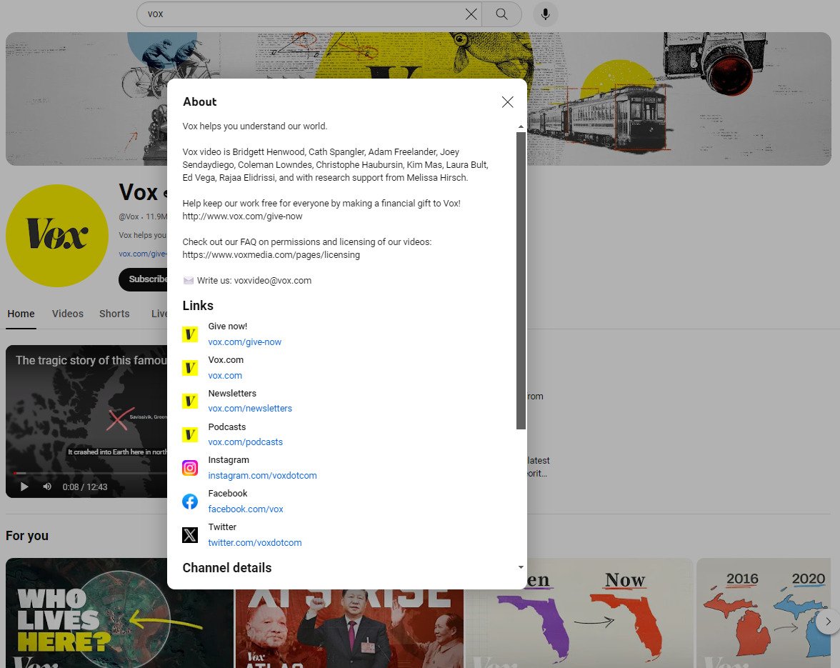 Vox - YouTube channel description