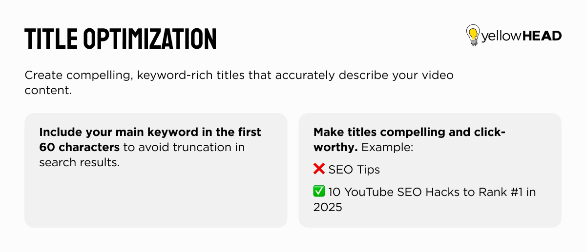 Youtube title optimization